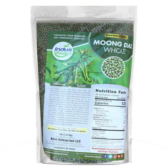 Moong Dal Whole 4 lbs (max 2 per order)